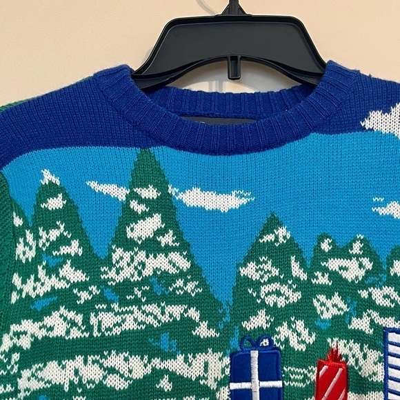33DEGREES Ugly Christmas Festive Holiday Crewneck‎ Knit Sweater Santa Size Large - Picture 5 of 12